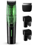 Vacuum Beard Trimmer for Men – 2-Speed Adjustable Suction & Power, IPX6 Waterproof Wet/Dry Cordless Hair Clipper. 40 Length Settings (0.5-20mm), USB-C Fast Charge, Magnetic Easy-Clean Bin&Travel Lock