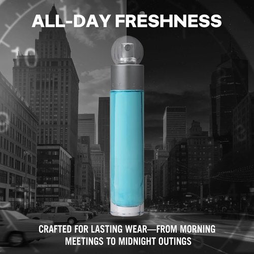 Perry Ellis 360° Eau De Toilette Spray for Men - Long-Lasting Cologne with Bergamot, Juniper & Musk - 3.4 fl oz