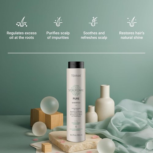 Lakmé Teknia Scalp Care Pure Shampoo - Purifying Formula for Oily Scalp | 10.2 Fl Oz