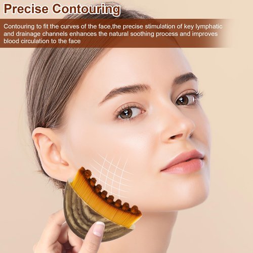 Lymphatic Contour Face Brush, Contour Face Brush Lymphatic Drainage Massager for Face, Ergonomically Designed to Fit The Skin Precisely and Relieve Fatigue (2PCS)
