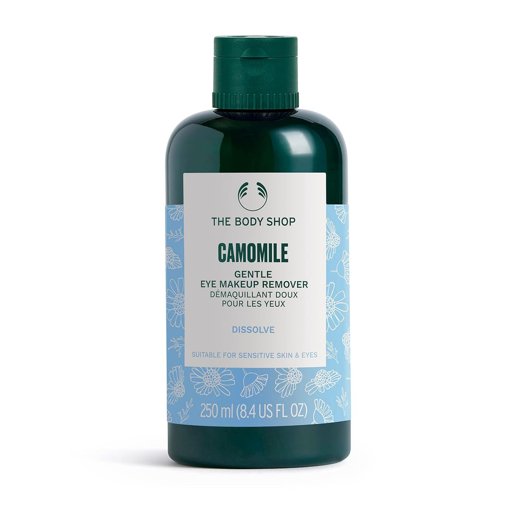 The Body Shop Chamomile Eye Makeup Remover - Gently Dissolves Tough Makeup | Soothing Chamomile Extract, 250 ml / 8.4 oz