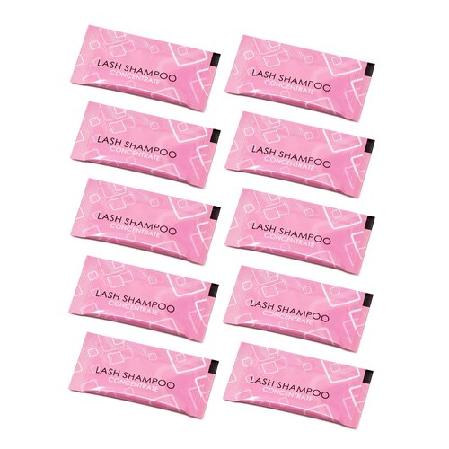 Embagol Lash Shampoo Concentrate Lash Cleaning for Eyelash Extensions Anti-allergic Hypoallergenic and Non-irritation Cleanser for Salon & Home Use(10 bags)