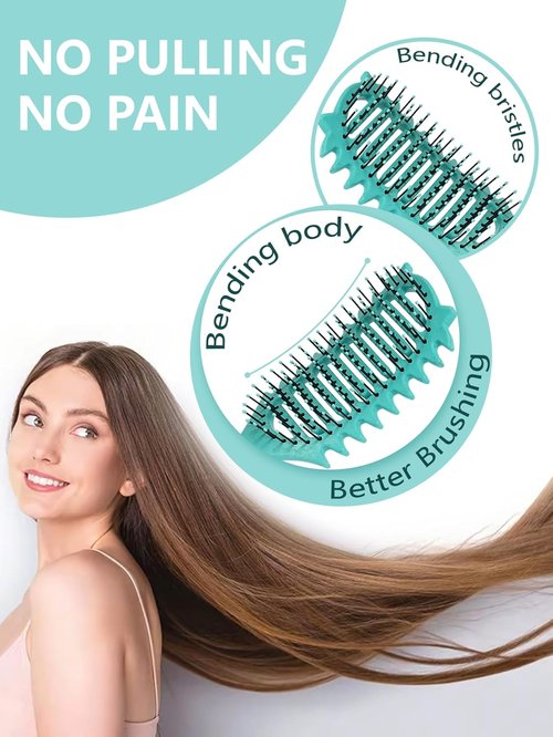 Skiennix Curl Defining Brush - 2025 Vented Detangling Tool for Curly Hair | Less Pulling, Green