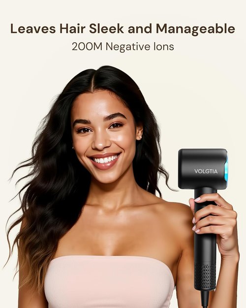 Skiennix Hair Dryer - Professional Ionic Blow Dryer with Diffuser for Curly Hair | Ultra-Fast Drying, Low Noise, 6.5 ft Cord