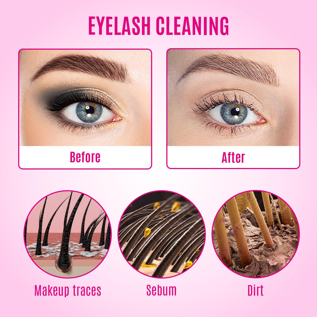 Stacy Lash Foaming Lash Shampoo Kit - 50ml Cleanser with Spoolies, Rinse Bottle & Brush for Extensions