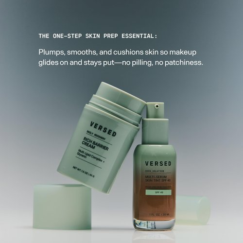 Versed Daily Recovery Rich Barrier Cream - Moisturizer Face Cream for Dry, Sensitive and Easily Irritated Skin - Facial Moisturizer with Glycerin and Multi-Lipid Complex, 1.5oz