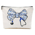 BQXH Nurse Gifts, Blue Bow Makeup Bag, Nurse Accessories Funny Horse Cosmetic Bag, Doctor Gift Nursing Travel Organizer Zipper Pouch Thank You Nurses Week Gifts for Women Coworker Physician Assistant