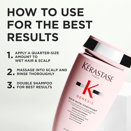 Kerastase Genesis Strengthening Shampoo - Nourishes & Detangles Weak, Damaged Hair | For Normal to Dry Hair