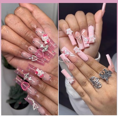 140 Pcs Nail Charms,7 Styles 3D Slime Charms Nail Decorations Flatback Resin Charm for DIY Nail Art Decorations Supplies,Hair Clips,Jewelry Making and Phone Cases Etc