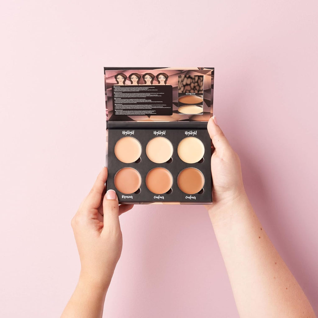 W7 Lift & Sculpt Cream Contour Kit - Highlighting & Contouring Makeup Palette with Instructions