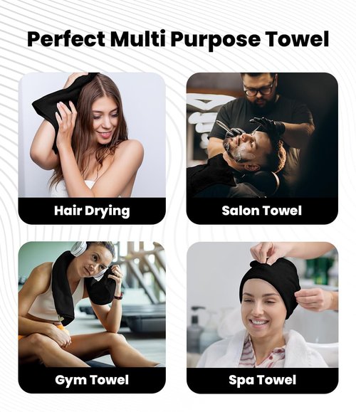 Avalon Towels Salon Towel - Black Hand Towels Bulk Pack of 24-100% Cotton Absorbent Spa, Facial & Gym Towel for Working Out - 16x27 Inches (Not Bleach Proof)