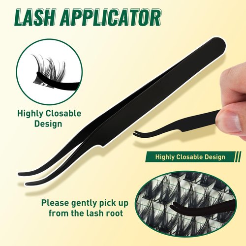 KEYYOULASH Lash Clusters Kit Thick 120pcs 8-18MIX Lash Extension Kit Volume Lash Clusters with Bond and Seal,Remover,Applicators for DIY Eyelash Clusters at Home (KY01 Kit)