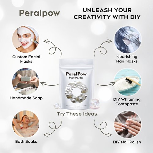 Peralpow Pearl Powder Organic, 100g 100% Natural DIY Skincare, Anti-Aging, Minimizes Pores, Soothes (3.52oz)