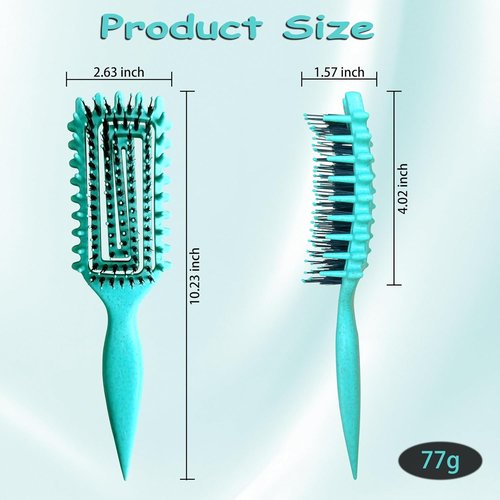 Skiennix Curl Defining Brush - Lightweight Curly Hair Brush for All Hair Types | Green