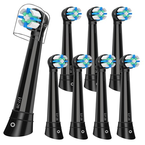 iO Replacement Heads Compatible with Oral B iO Electric Toothbrush,Compatible with Oral B iO Series 2/3/4/5/6/7/8/9/10,Premium Bristles for Deep Cleaning&Gentle Care,Black,8 Pack