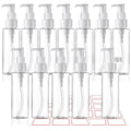 Cosywell Plastic Pump Bottles Dispenser TSA Approved 3.4oz 12 Pack Portable Refillable Container Clear Plastic Lotion Pump Dispenser Bottle for Facial Cleansing Oil Shampoo Shower Gel