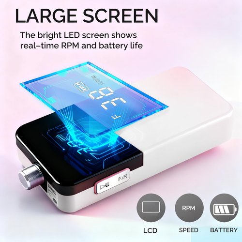 Lumcrissy Electric Nail Drill Professional, Upgraded High-Power Efile with Genuine 4000mAh Battery, Cordless Rechargeable Nail File Tool for Acrylic Gel Nails & Cuticle Removal, Salon/Home Use