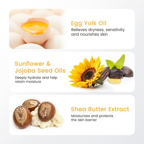 RUNBEN Baby Face Cream - 48H Deep Moisturizing with Egg Yolk Oil | Gentle, Fragrance-Free Lotion for Dry Skin, 1.76 oz