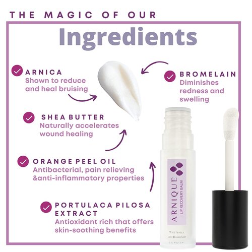 Arnique Arnica Lip Balm – Lip Filler Aftercare Balm with Arnica Montana and Bromelain, Soothing Topical Masque for Lip Flip, Injections, and Cosmetic Treatments