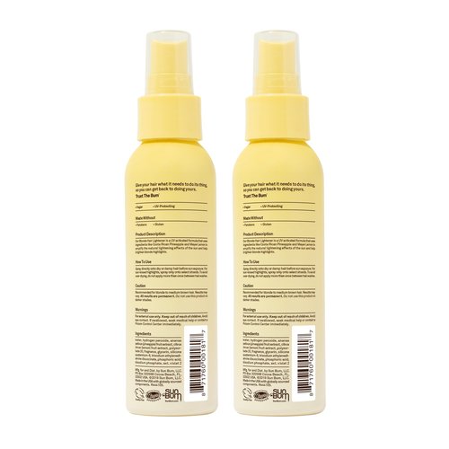 Sun Bum Blonde Hair Lightener - Vegan, Paraben, Gluten and Cruelty-Free Color Enhancing Brightener for Blondes, 2 Pack