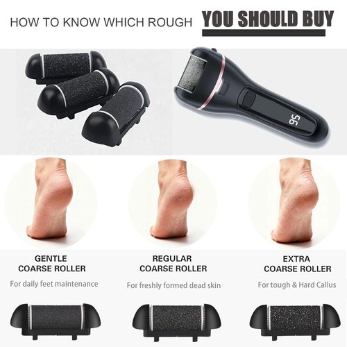 12 Pack Replacement Refill Rollers for Electric Foot File Callus Remover Pedicure Kit Tools Grinding Roller Head for Hard Callus and Tough Dead Skin (12pcs Extra Coarse)