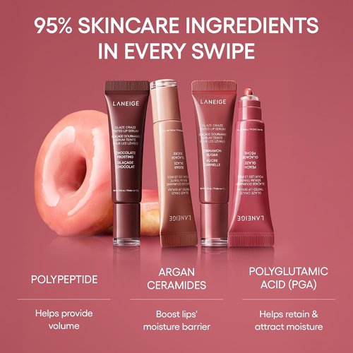 LANEIGE Glaze Craze Tinted Lip Serum - Hydrating Formula for Glossy, Nourished Lips with Plumping Polypeptides
