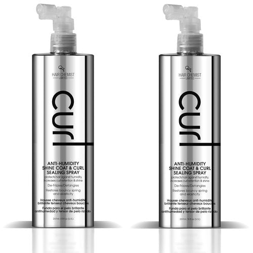 Hair Chemist CURL Anti-Humidity Shine Coat - Curl Sealing Spray, 8 oz (Pack of 2)