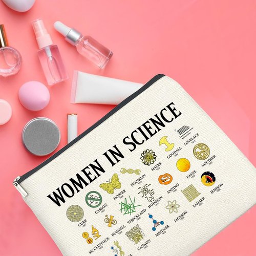 UPNEGE Makeup Bag Gifts for Science Teachers Science Lovers Woman in Science Cosmetic Bag Zipper Makeup Pouch