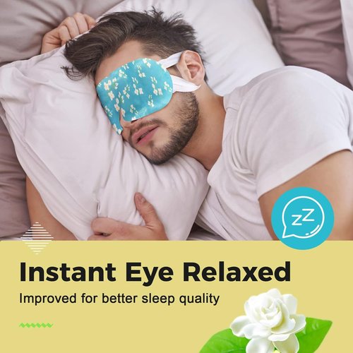 Skiennix 16-Pack Steam Eye Masks - Jasmine Warm Compress for Tired Eyes & Dark Circles | Travel-Ready Relief