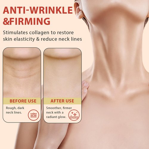 NQINQI AH-8 Firming Neck Cream with Roller - Neck and Chest Firming Cream to Lift, Tighten & Smooth Sagging Skin, Reduce Wrinkles & Hydrate for Youthful Neck, 4.23 Fl Oz