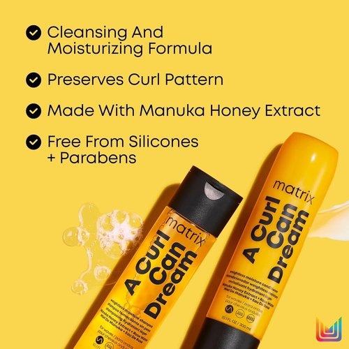 MATRIX A Curl Can Dream Shampoo, Conditioner & Spray Set - Weightless Moisture for Wavy Hair | Frizz Control with Manuka Honey & Rose Water