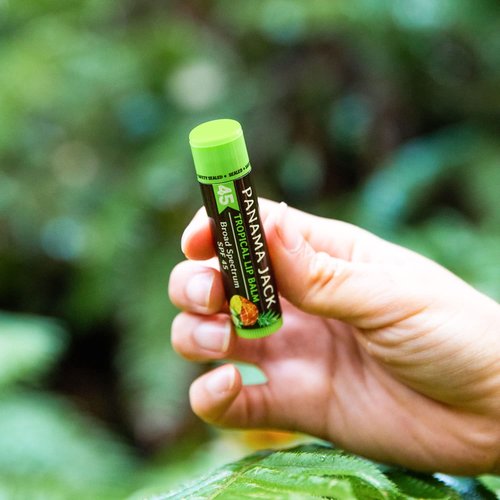 Panama Jack Sunscreen Lip Balm - SPF 45 Broad Spectrum Protection for Dry Lips | Tropical Flavor, Pack of 3