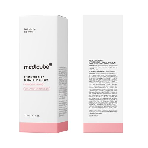 medicube PDRN Pink Collagen Glow Jelly Serum | Lightweight Water-Jelly For Plump & Supple Skin | Radiance & Elasticity Care with PDRN, Collagen, Niacinamide | Korean Skin Care 1.01 fl.oz