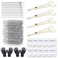 Rayyl Body Piercing Tool Kit - 42Pcs Piercing Kit with 12G 14G 16G 18G 20G Piercing Needles Piercing Clamps Forceps for Ear Nose Belly Button Tongue Eyebrow Body Piercing Tool Kit Piercing Supplies