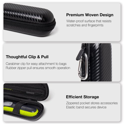 Nincha Compact Travel Trimmer Case - Hard Carrying Case for Philips Hybrid Trimmer & Shaver | Black