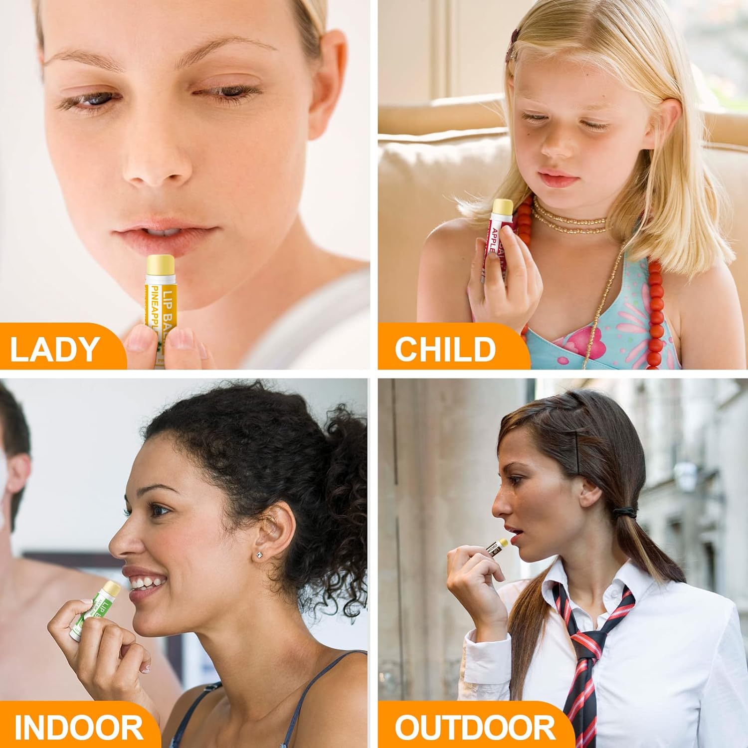 Yopela Natural Lip Balm 14 Pack | Moisturizing & Soothing with Vitamin E & Coconut Oil - 14 Flavors