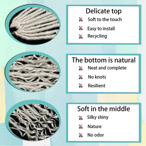 Silver White Goddess Locs Crochet Hair 7-Pack Pre Looped Braiding Hair 84 Strands Bohemian Faux Loc Boho Braids River Locs Dreadlocs Hair for Black Women (Silver white, 18 Inch(Pack of 7))