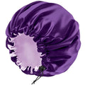 Satin Bonnet Silk Bonnet for Curly Hair Bonnet Braid Bonnet for Sleeping Bonnets for Women Large Double-Layer Adjustable Purple