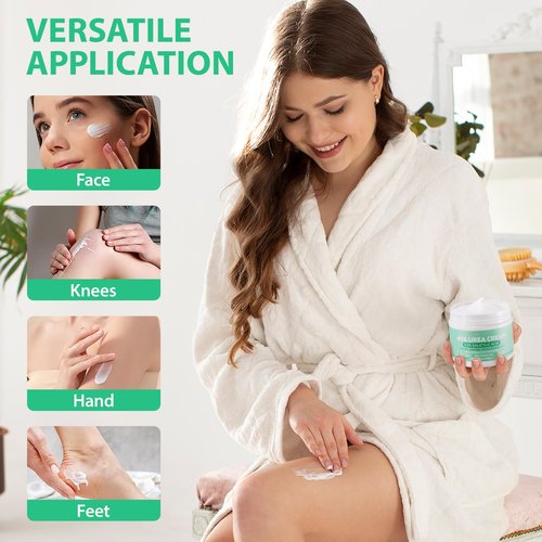 Urea Cream 40 Percent for Feet - 40% Urea Cream Plus 2% Salicylic Acid with Hyaluronic Acid,Tea Tree, Aloe Vera for Dry Cracked Heels, Knees & Maximum Strength Foot Deep Moisturizer(5.29 OZ)