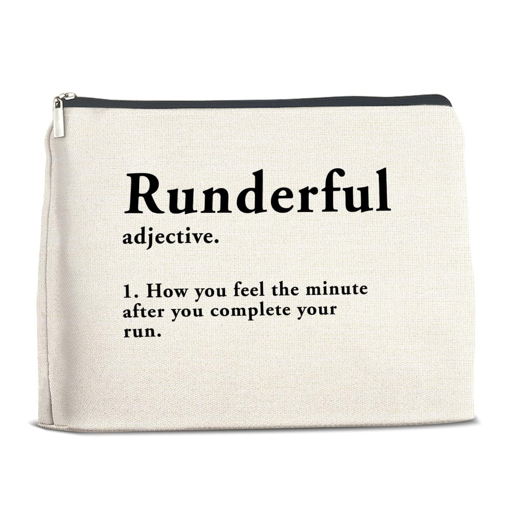YeleY Funny Running Makeup Bag for Women, Runner Gift for Her, Inspirational Cosmetic Bag, Travel Toiletry Pouch with Zipper