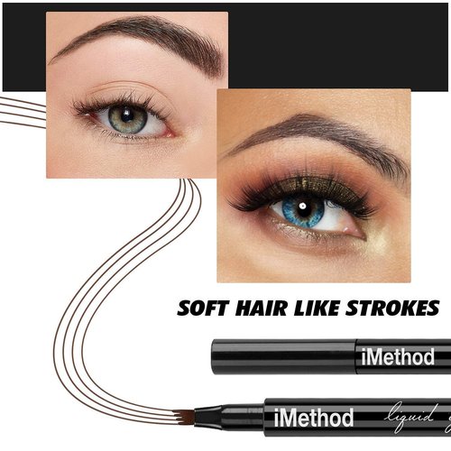 iMethod Eyebrow Pen - Effortless Light Brown Micro-Fork Tip Eyebrow Pencil for Natural Brows