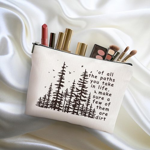 DHKG Hiking Gifts Camping Gifts Forest Inspirational Makeup Bag Cosmetic Bag Zipper Pouch Christmas Thanksgiving Birthday Travel Gifts for Travelers Women Bestie Friend Nature Lover Sister Aunt