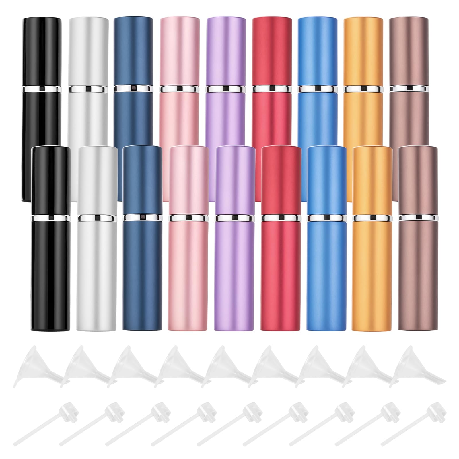 Zingso Travel Perfume Bottle Refillable Mini, 18 Pcs Atomizer Sprayer for Cologne Men, Travel Size Perfume Refill Bottle Portable (A - 6ml (X-Multi Color))