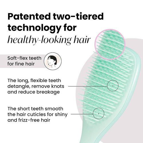 Tangle Teezer Detangler Hairbrush Duo - Eliminates Knots & Reduces Breakage | Large & Travel-Size, Blue & Mint