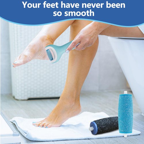 11 Pack Replacement Roller Heads for amop Pedi Perfect Refills Electronic Foot File, Include 6 Extra Coarse & 5 Regular Coarse Replacement Heads Compatible with Amop (Black+Blue)