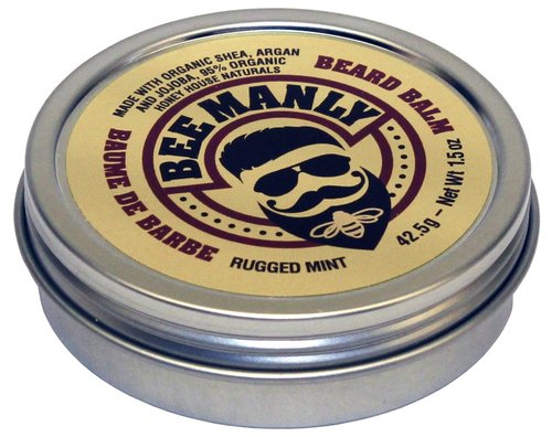Honey House Naturals Beard Balm - Rugged Mint | 1.5 oz Travel Tin - All-Natural Moisturizing Formula
