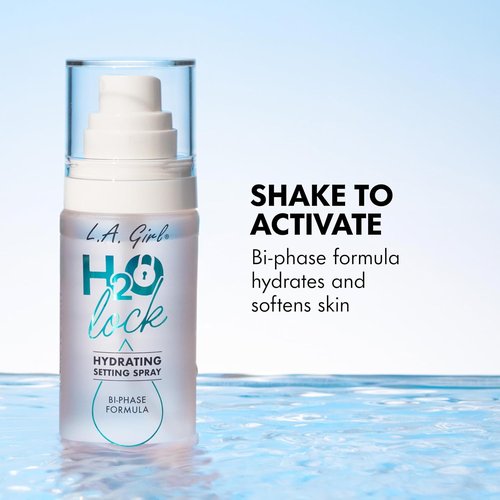 L.A. Girl H2O Lock Setting Spray - Bi-Phase Hydrating Makeup Mist with Aloe Vera & Vitamin E | Long-Lasting Dewy Finish