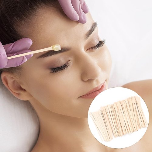 MMonDod Wooden Eyebrow Waxing Sticks with Handle, Small Wood Wax Sticks, Wax Sticks for Hair Removal, Wax Spatulas Craft Applicator Sticks for Eyebrow, Lip, Nose Waxing (1200 Pcs)