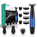 VOYOR Beard Trimmer for Men - All-in-One Electric Razor with Adjustable Length Combs | Cordless Wet/Dry Grooming Kit (Blue)