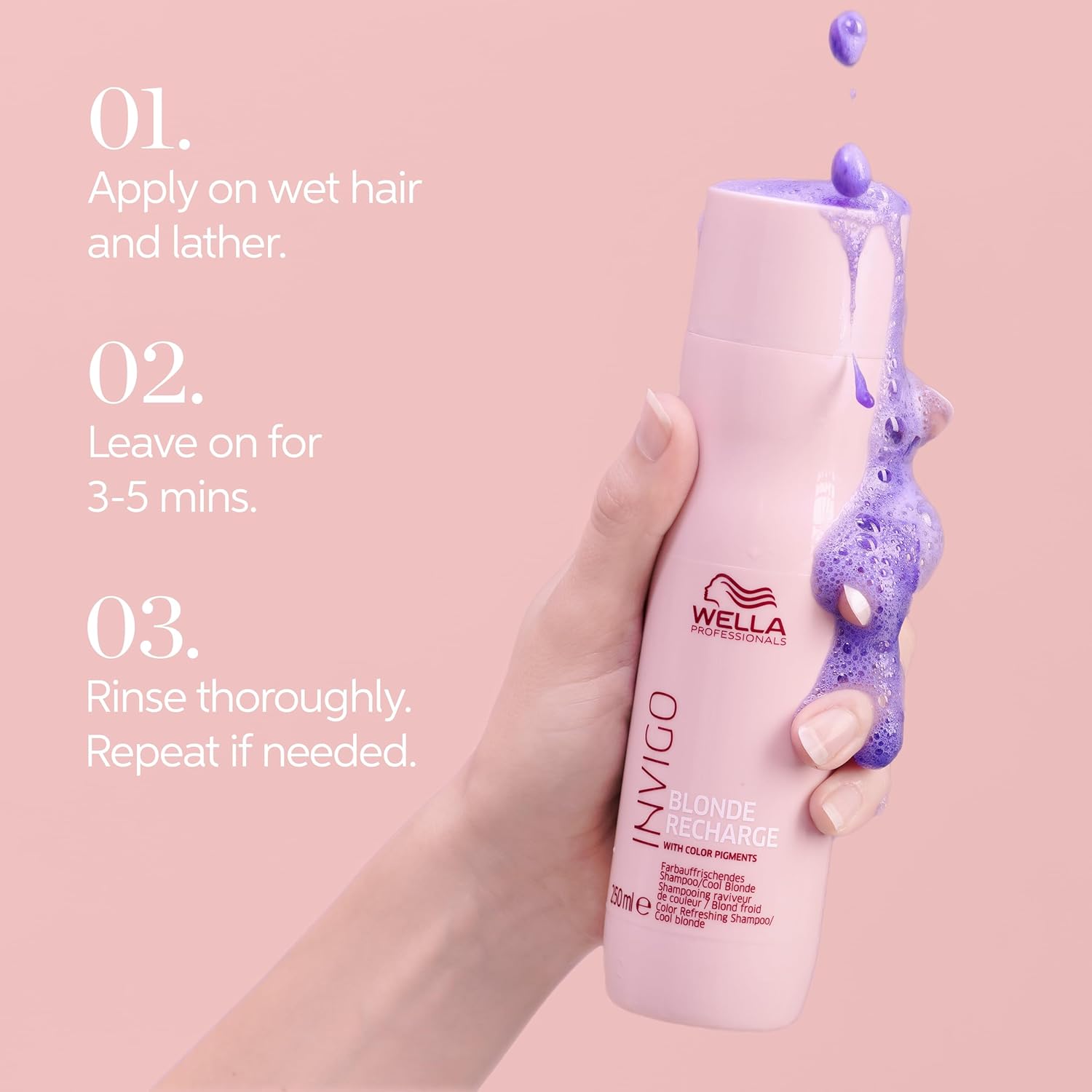 Wella Professionals INVIGO Blonde Recharge Cool Shampoo - Color Enhancing Formula for Radiant Blondes
